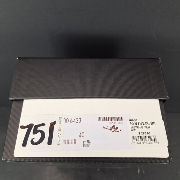 Gucci Rubber Buckle Chain Slide Sandals Womens Size 40 Hibiscus Red - Picture 12 of 14